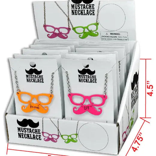 ITEM NUMBER 029113 MUSTACHE NECKLACE 12 PIECES PER DISPLAY WHOLESALE
