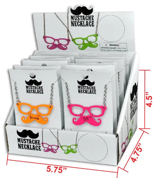 ITEM NUMBER 029113 MUSTACHE NECKLACE 12 PIECES PER DISPLAY WHOLESALE