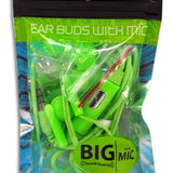 ITEM NUMBER 029408 GG BAG NEON EAR BUDS MIC 3 PIECES PER PACK WHOLESALE