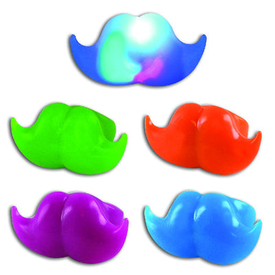 ITEM NUMBER 029869 Colorful Light Up Mustache Rings Tube = 24 PCS