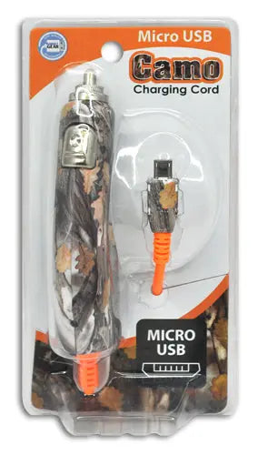 ITEM NUMBER 087122 CAMO CAR CHARGER KIT 6 PIECES PER DISPLAY WHOLESALE