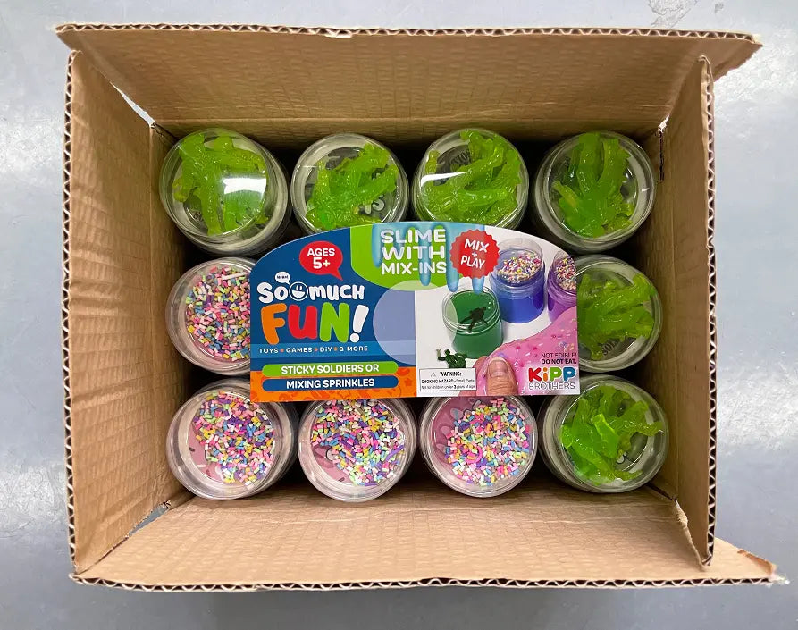 ITEM NUMBER 023025 SLIME WITH MIX-INS 12 PIECES PER PACK WHOLESALE