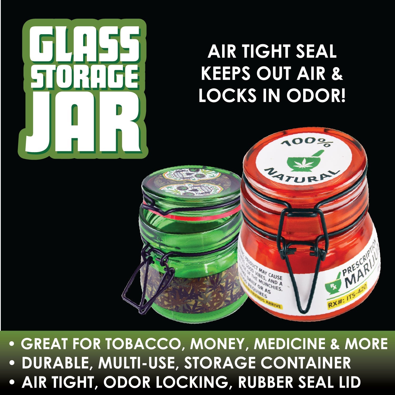 Clasp Seal Nug Jar, Air Tight Storage Container