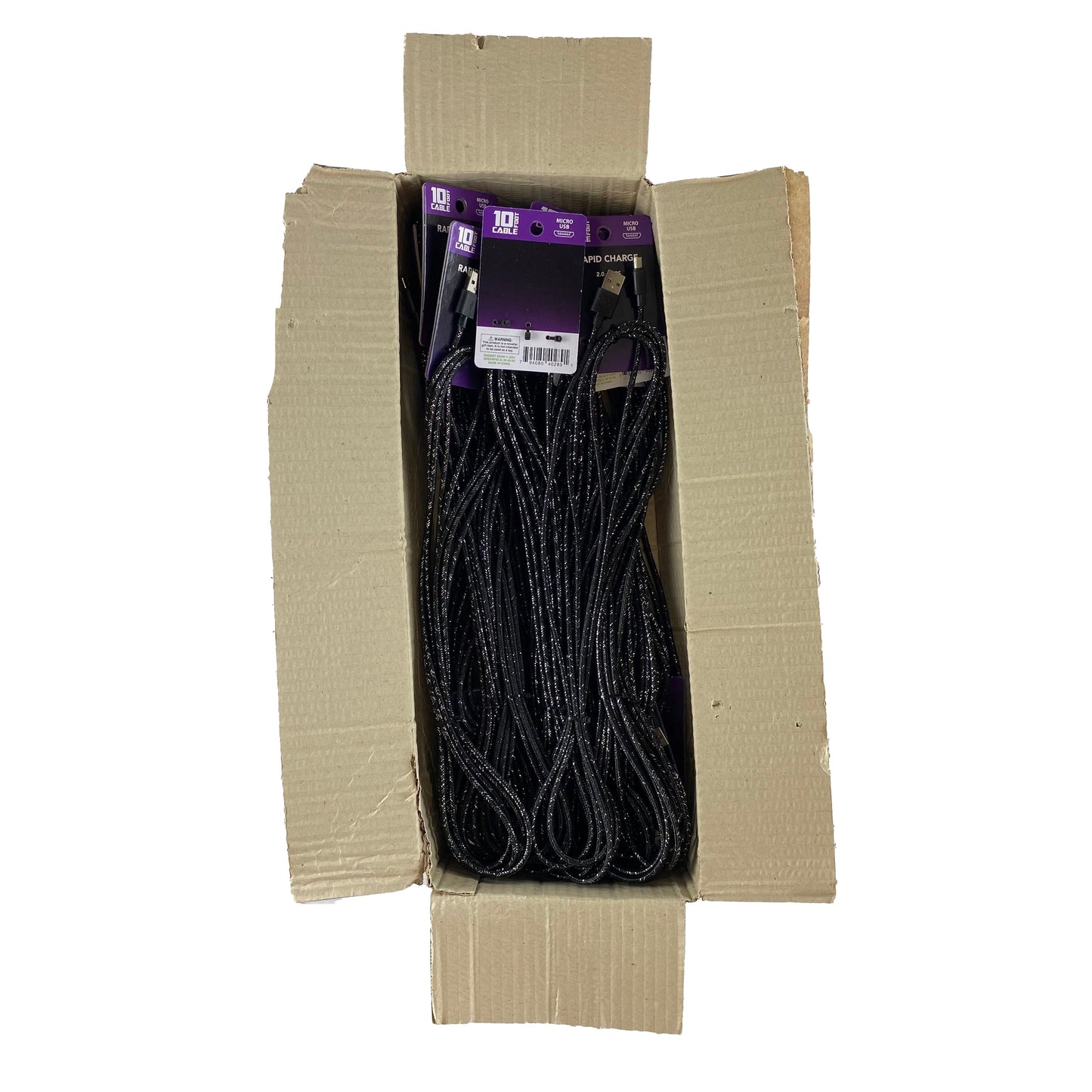 ITEM NUMBER 040289 10FT MICRO CABLE BLACK SILVER 18 PIECES PER PACK
