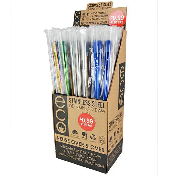 ITEM NUMBER 040345 METAL STRAW 50 PIECES PER DISPLAY WHOLESALE