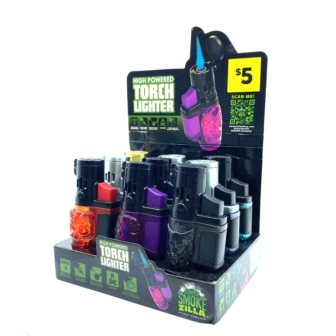 ITEM NUMBER 040884 MOLDED TORCH LIGHTER 9 PIECES PER DISPLAY WHOLESALE