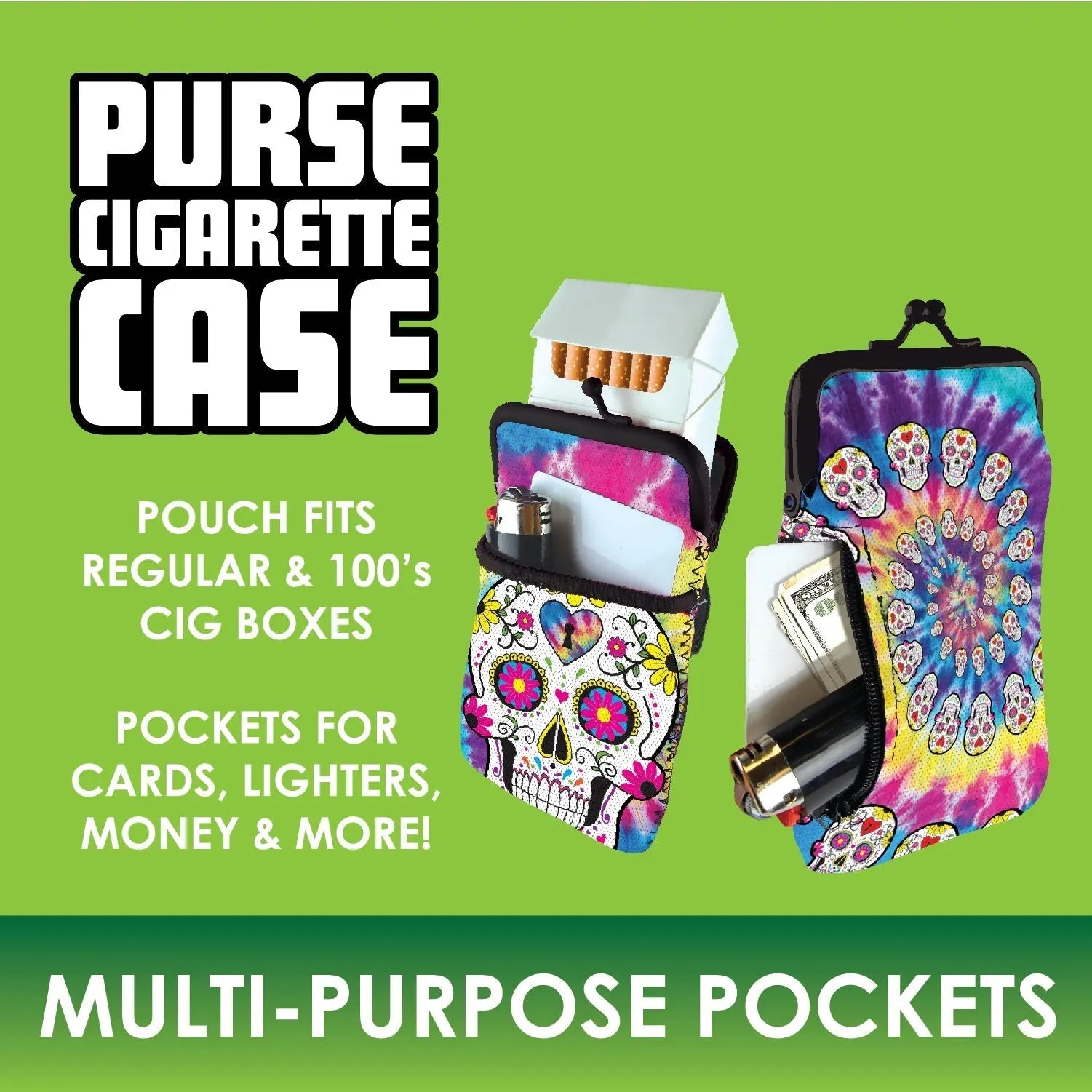 ITEM NUMBER 041459 NEOPRENE CIG POUCH ZIPPER 6 PIECES PER DISPLAY WHOLESALE