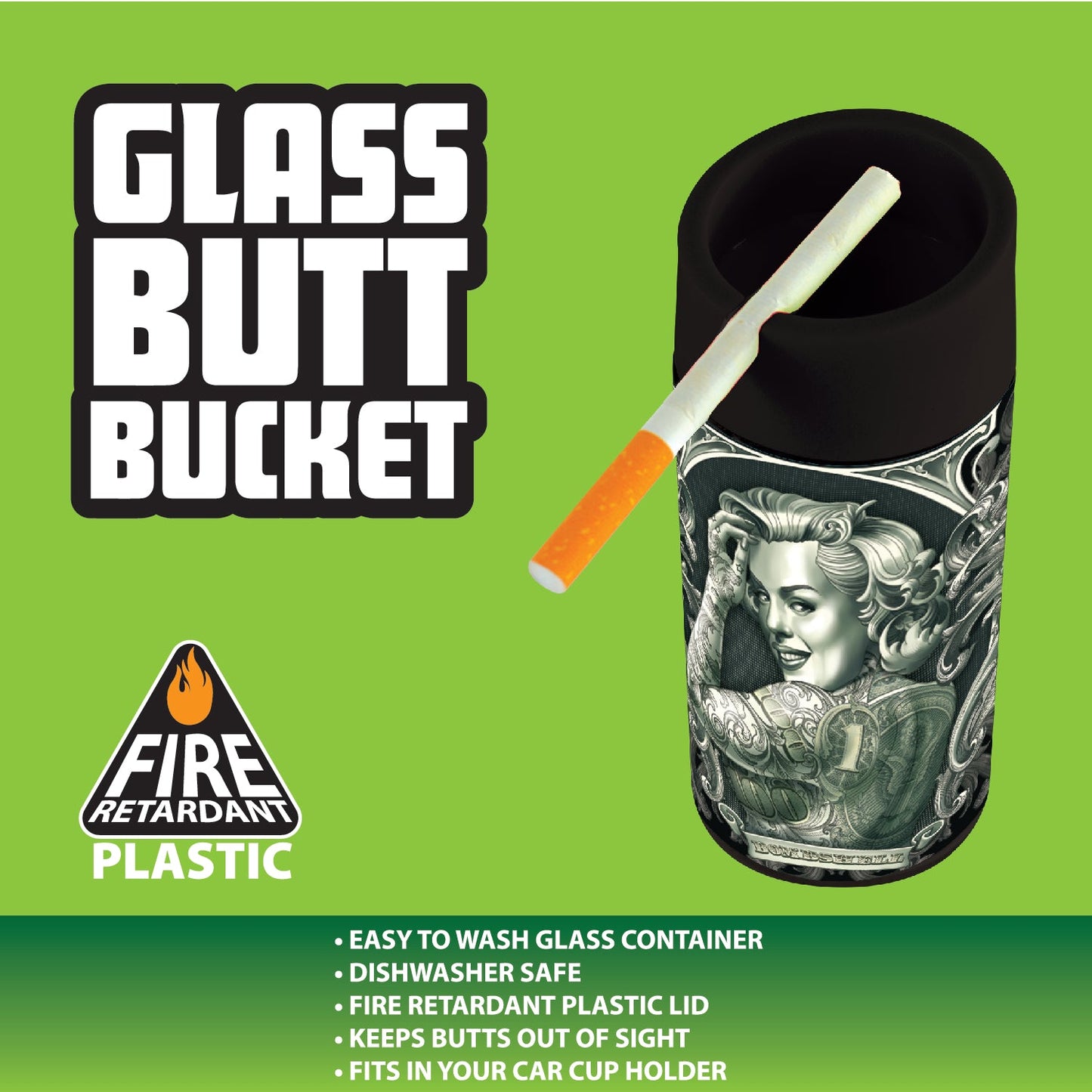 ITEM NUMBER 041462 GLASS BUTT BUCKET 3 PIECES PER DISPLAY