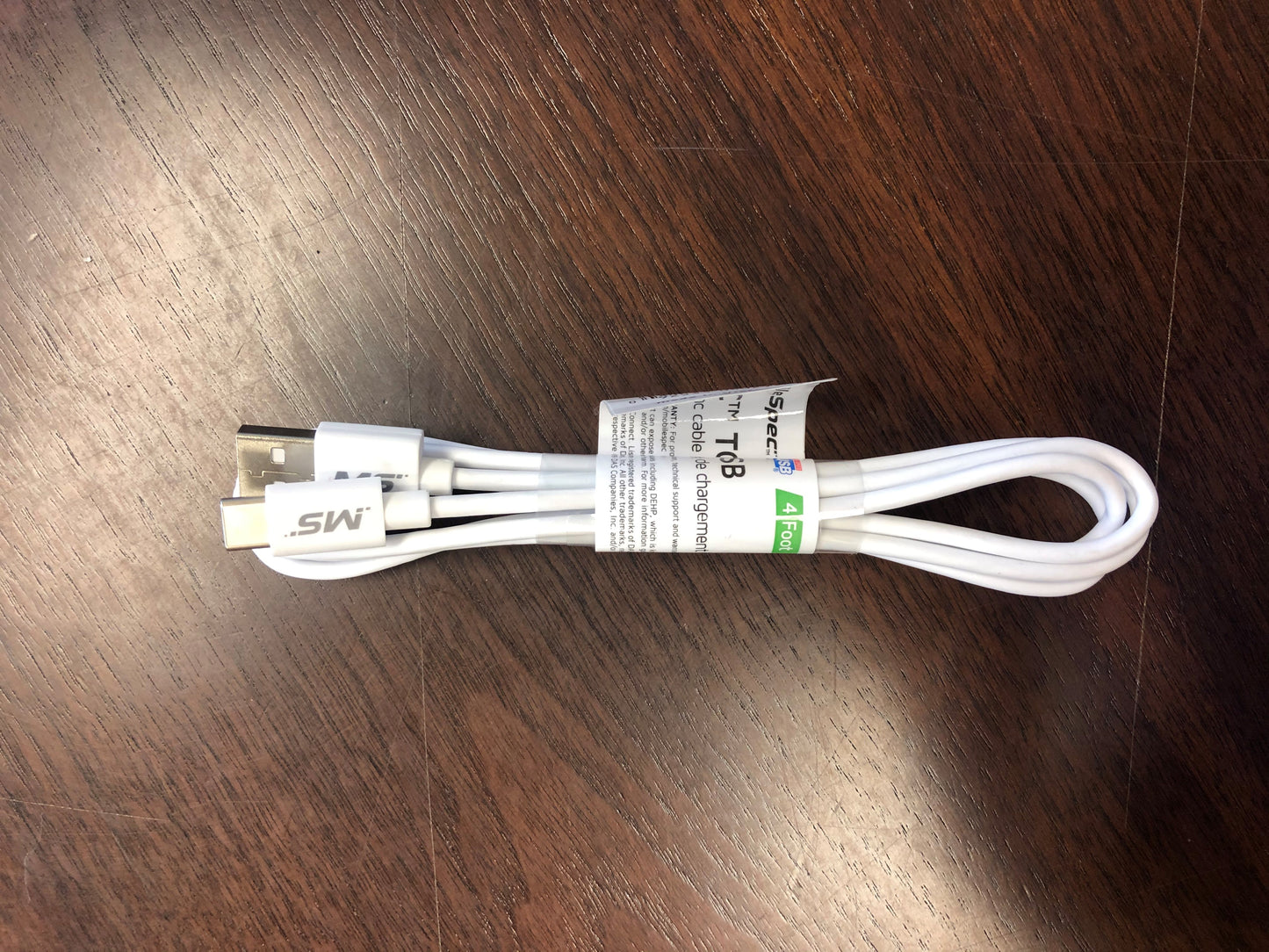 ITEM NUMBER 050058 MBS USB C TO USB 4FT WHT CABLE  24 PIECES PER PACK
