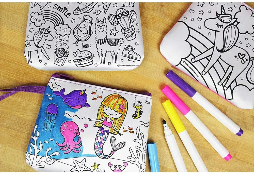 ITEM NUMBER KP3477 Doodle DIY Color Mini Purse Kit BG = 6 PCS BULK PRODUCT