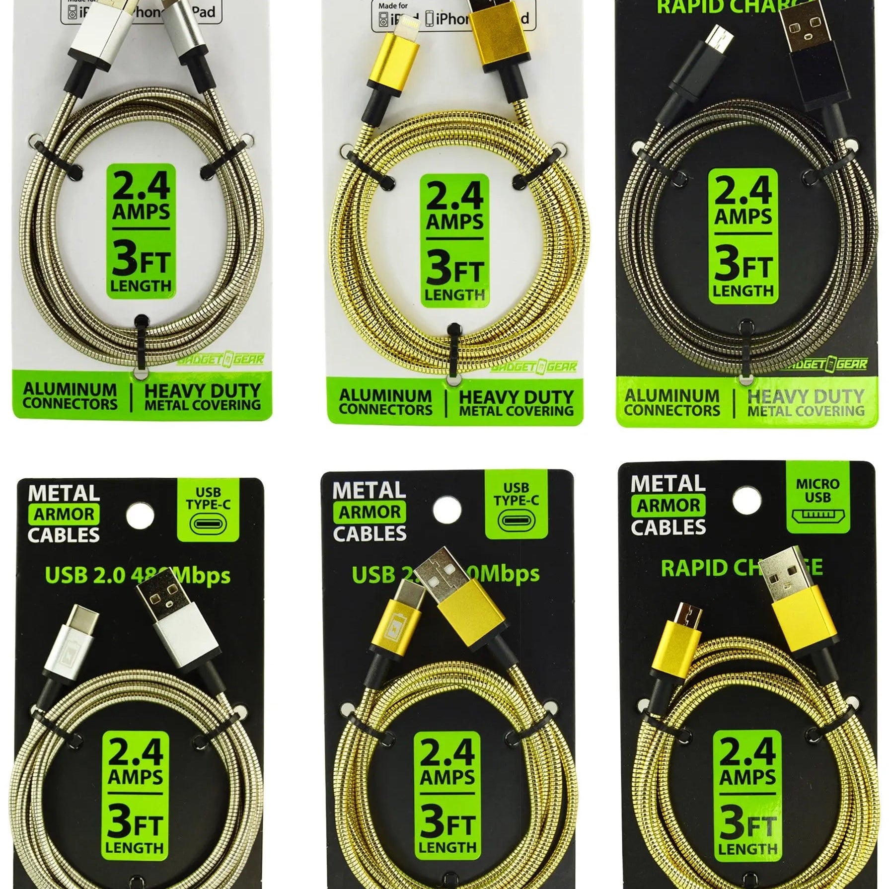 ITEM NUMBER 088115 METAL ARMOR CABLE KIT 12 PIECES PER DISPLAY WHOLESALE