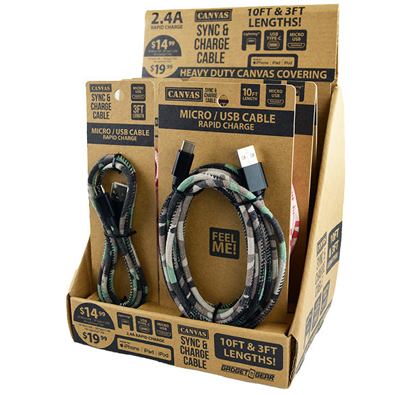 ITEM NUMBER 088303 WORN CANVAS CABLES 12 PIECES PER DISPLAY