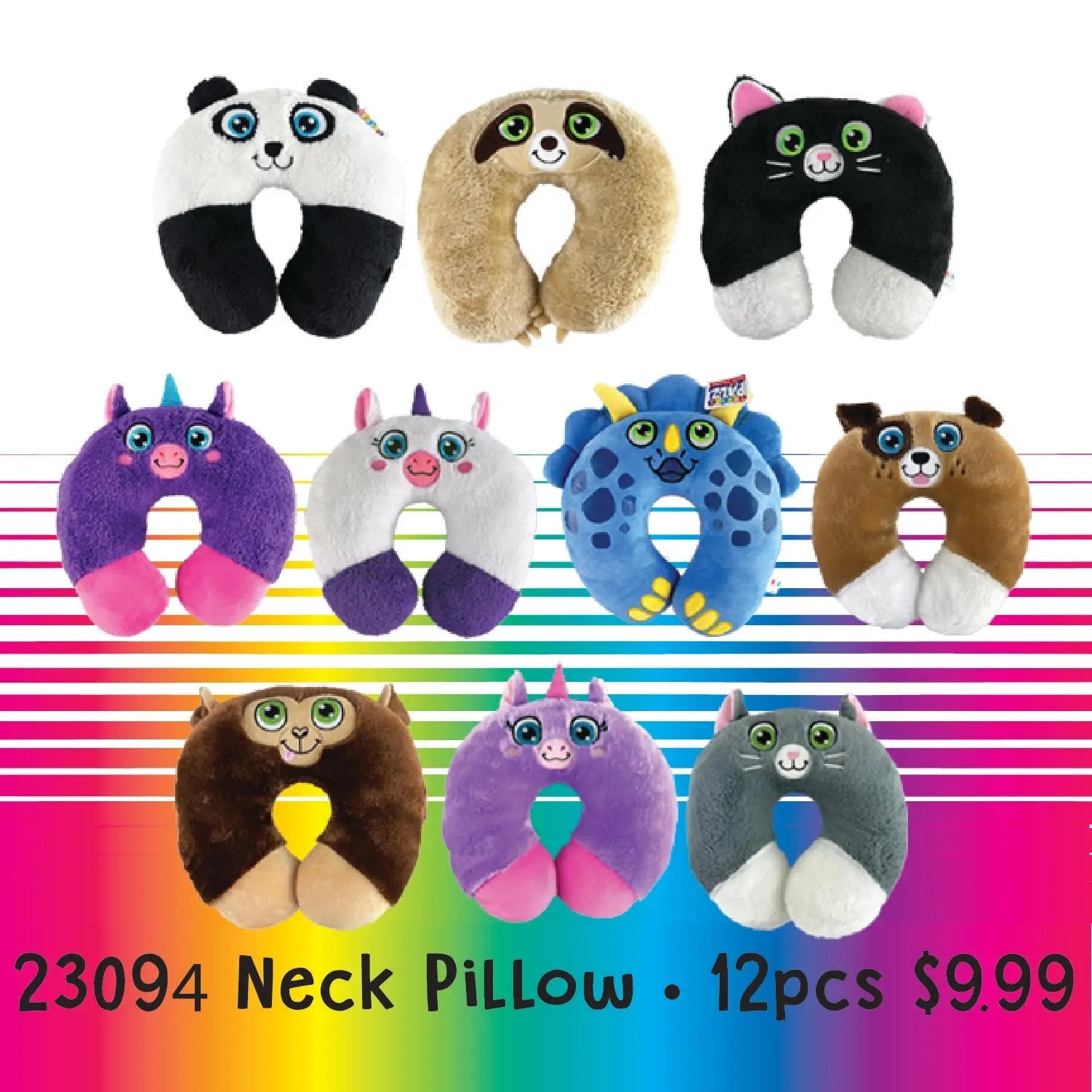 ITEM NUMBER 023094L NECK PILLOWS - STORE SURPLUS NO DISPLAY 12 PIECES PER PACK STORE SURPLUS