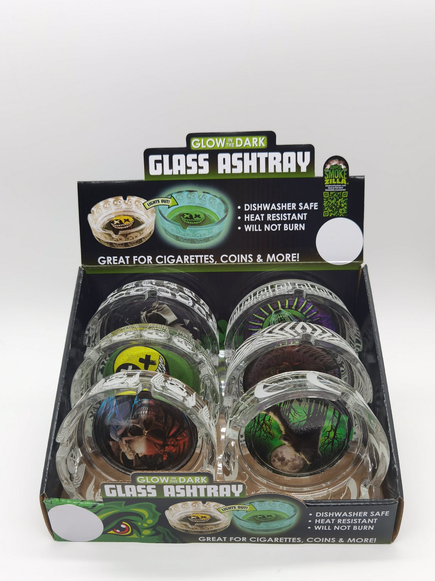 ITEM NUMBER 023032 GID GLASS ASHTRAY 6 PIECES PER DISPLAY