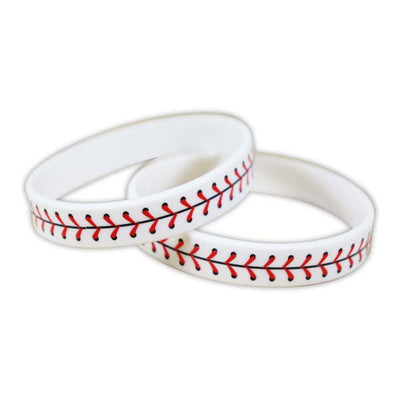 ITEM NUMBER KP3601 Baseball Silicone Wristbands BG = 12 PCS