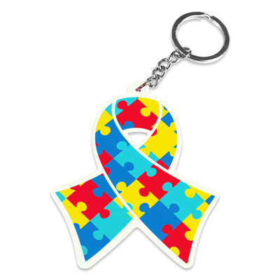 ITEM NUMBER KP3614 Autism Awareness Silicone Keychains BG = 12 PCS