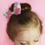 ITEM NUMBER KP3643 Pom Pom Hair Bows BG = 12 PCS