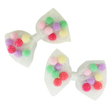 ITEM NUMBER KP3643 Pom Pom Hair Bows BG = 12 PCS