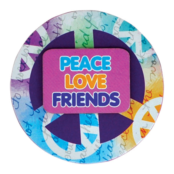 ITEM NUMBER KP3830 Peace Love Friends Magnets BG = 6 PCS