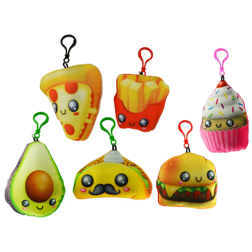 ITEM NUMBER KP3845 Cute Food Stuffed Backpack Clips BG = 12 PCS BULK PRODUCT