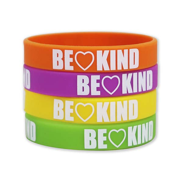 ITEM NUMBER KP4171L BE KIND SILICONE WRISTBAND  - STORE SURPLUS NO DISPLAY 24 PIECES PER PACK