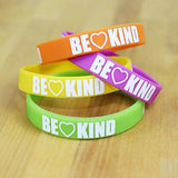 ITEM NUMBER KP4171 BE KIND SILICONE WRISTBAND  24 PIECES PER DISPLAY WHOLESALE