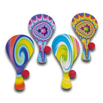 ITEM NUMBER NA 3050 ITEM NUMBER  wooden-tie-dyed-paddle-balls Selling Unit: BG = 12 PCS BULK PRODUCT