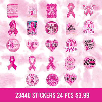 ITEM NUMBER 023440L PINK STICKERS - STORE SURPLUS NO DISPLAY 24 PIECES PER PACK