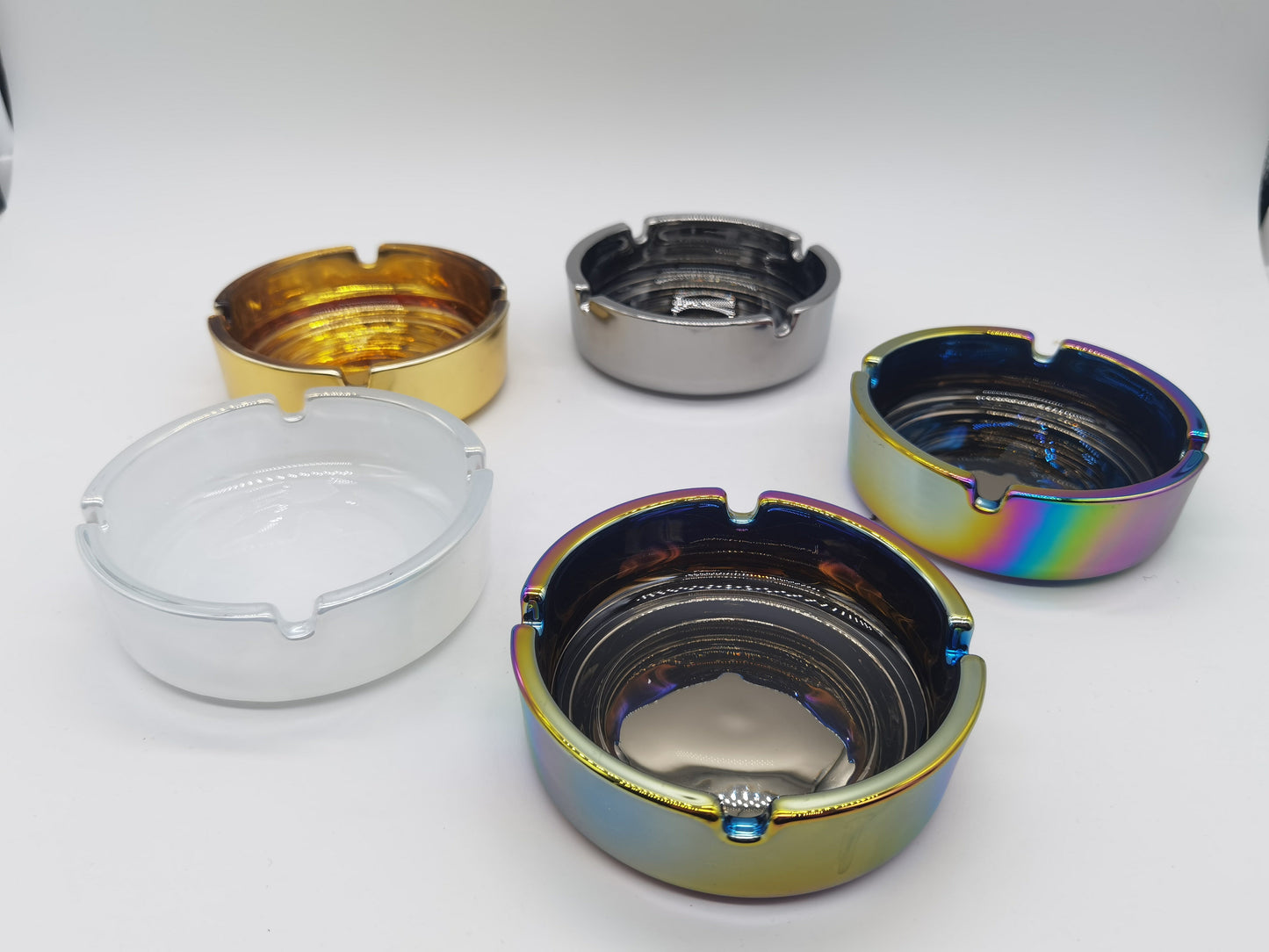 ITEM NUMBER 041466 PLATED GLASS ASHTRAY 5 PIECES PER DISPLAY