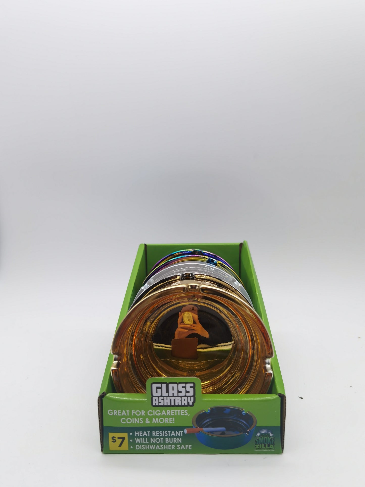 ITEM NUMBER 041466 PLATED GLASS ASHTRAY 5 PIECES PER DISPLAY