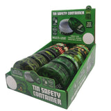 ITEM NUMBER 030032 METAL SAFETY CONTAINER MIX X 12 PIECES PER DISPLAY WHOLESALE
