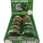 ITEM NUMBER 030032 METAL SAFETY CONTAINER MIX X 12 PIECES PER DISPLAY WHOLESALE