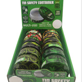 ITEM NUMBER 030032 METAL SAFETY CONTAINER MIX X 12 PIECES PER DISPLAY WHOLESALE
