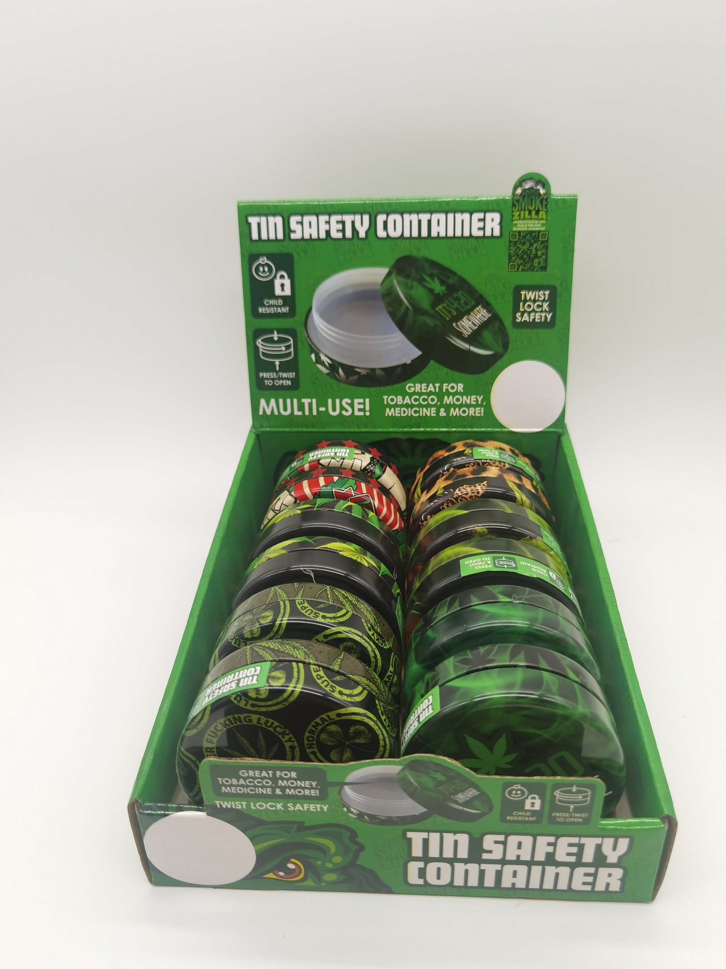 ITEM NUMBER 030032 METAL SAFETY CONTAINER MIX X 12 PIECES PER DISPLAY