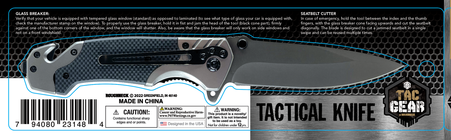 ITEM NUMBER 023148 TACGEAR KNIFE 6 PIECES PER DISPLAY