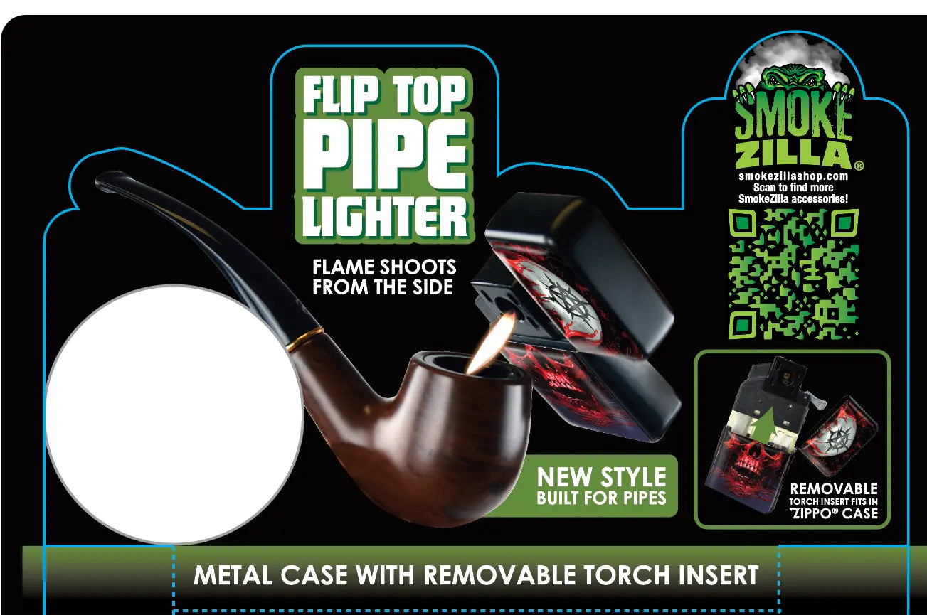 ITEM NUMBER 023983 FLIP TOP PIPE LIGHTER 12 PIECES PER DISPLAY