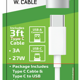 WHOLESALE 3FT USB-C-TO-USB-C CABLE ADAPTER CONVERTER SETS 6 PIECES PER DISPLAY 24835