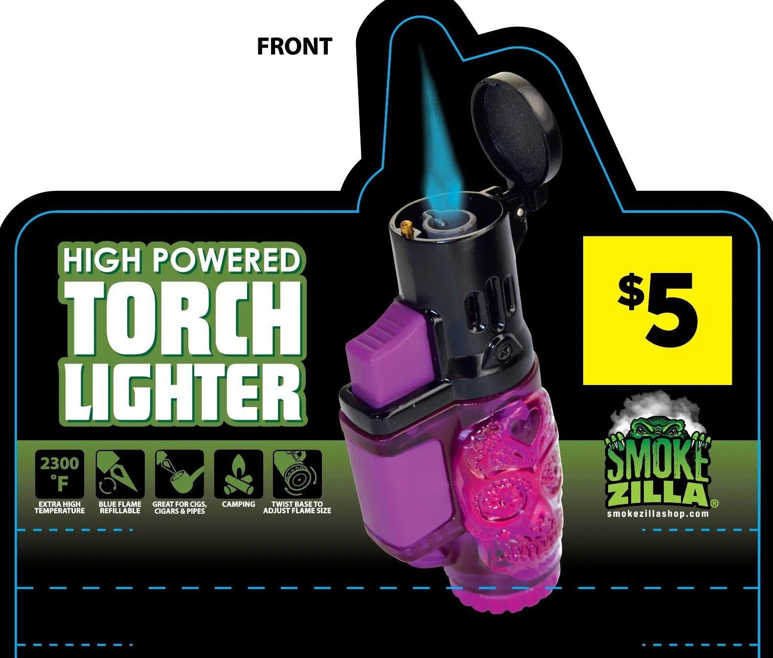 ITEM NUMBER 040884 MOLDED TORCH LIGHTER 9 PIECES PER DISPLAY WHOLESALE