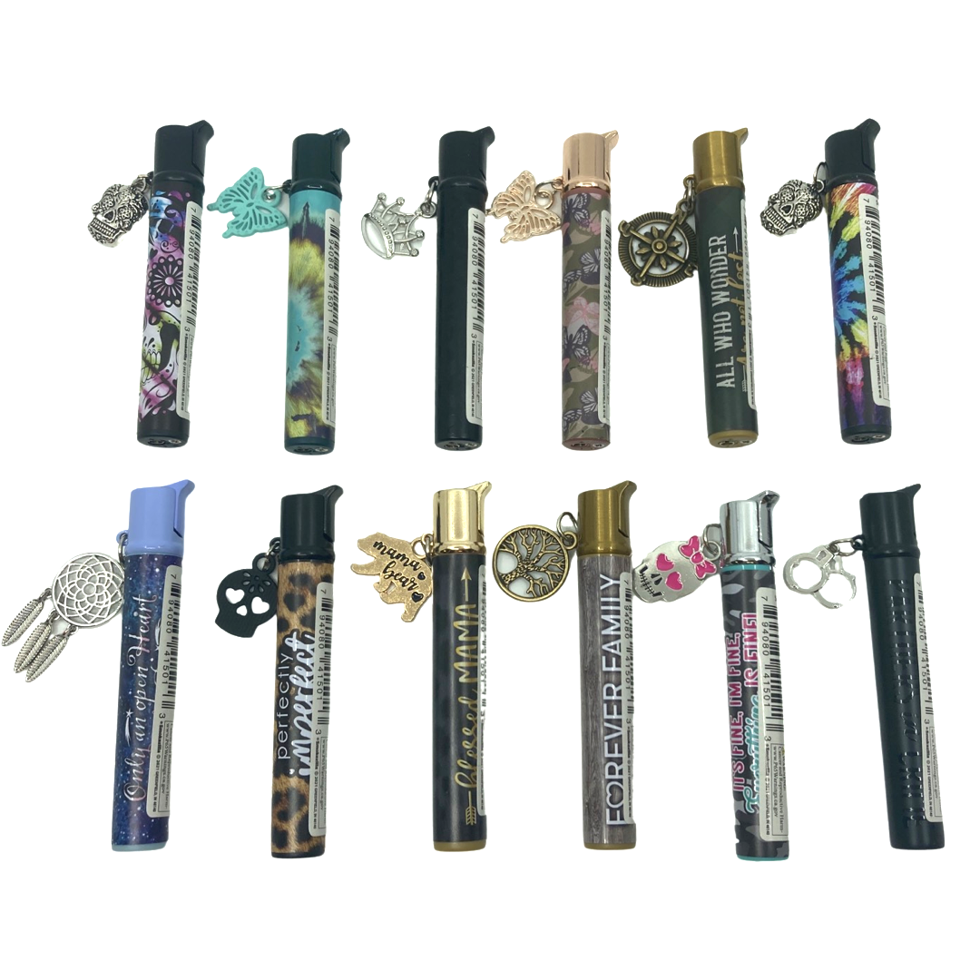 ITEM NUMBER 041485 THIN TUBE CHARM LIGHTER 12 PIECES PER DISPLAY